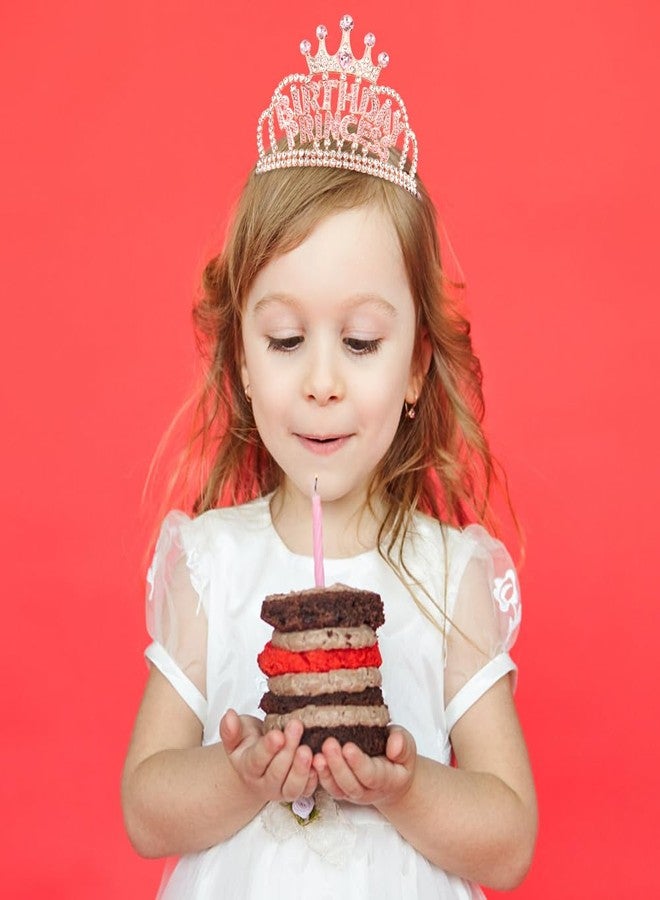 أهوني تاج أميرة عيد الميلاد من AHONEY للفتيات والسيدات، طوق رأس لعيد ميلاد الفتاة، هدايا وزينة حفلات عيد ميلاد الأميرة السعيدة (ذهبي وردي) - Image 2